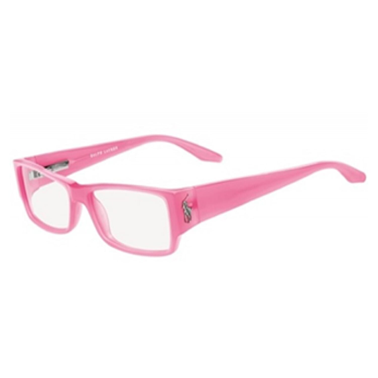 Ralph Lauren Polo Unisex Rectangular Reader Glasses with Horse Metal Logo (Power 4) - Pink