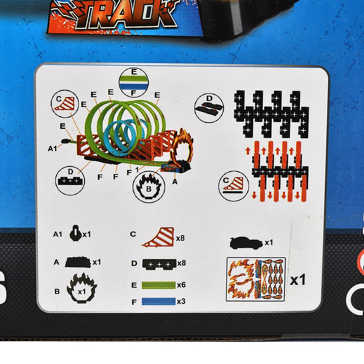 Gearbox Race Track Set with Pull-back & 360 Degree Rotation (32 Pieces) - Red