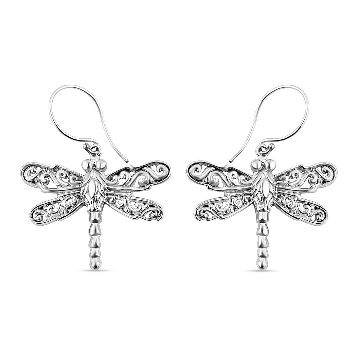 Royal Bali Collection - Sterling Silver Butterfly Dangle Earrings
