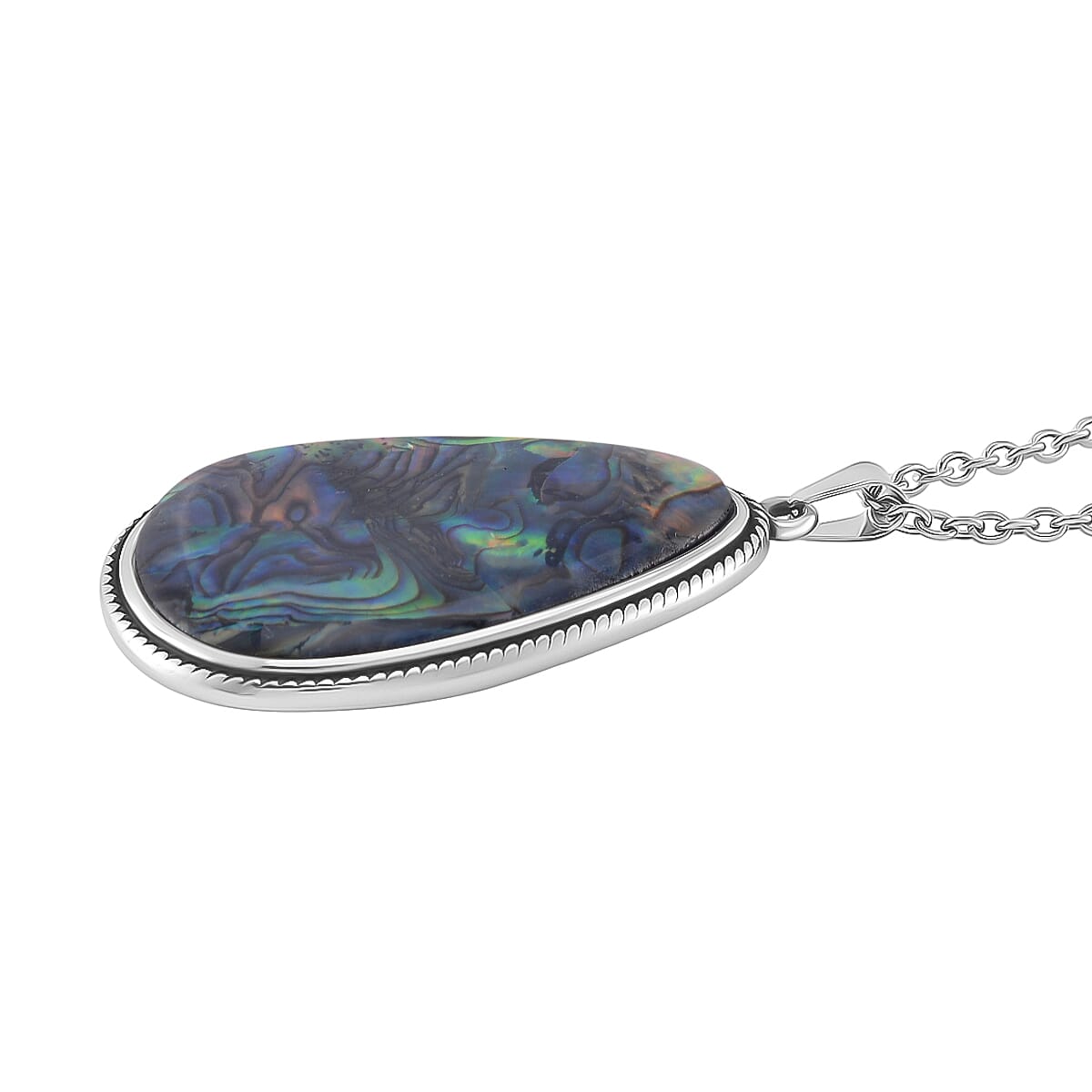 Abalone Shell Pear Necklace (Size - 24 - 4 Ext) with Lobster Clasp