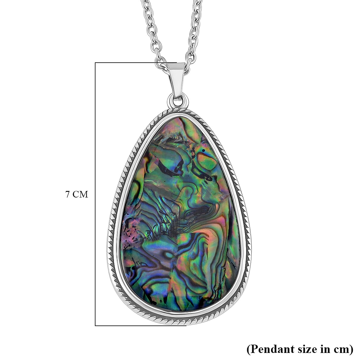Abalone Shell Pear Necklace (Size - 24 - 4 Ext) with Lobster Clasp