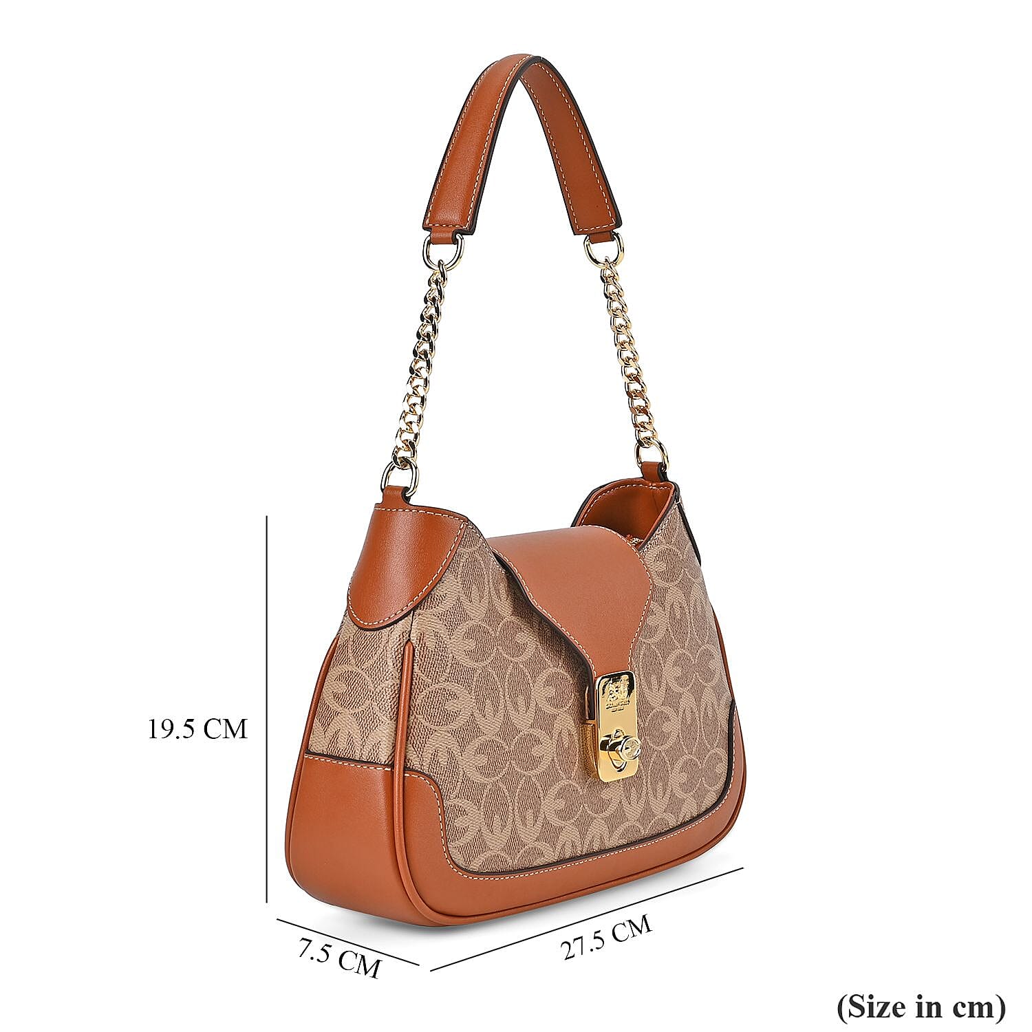  Guanchi Crossbody Bag with Exterior Zipped Pocket & Shoulder Strap - Brown