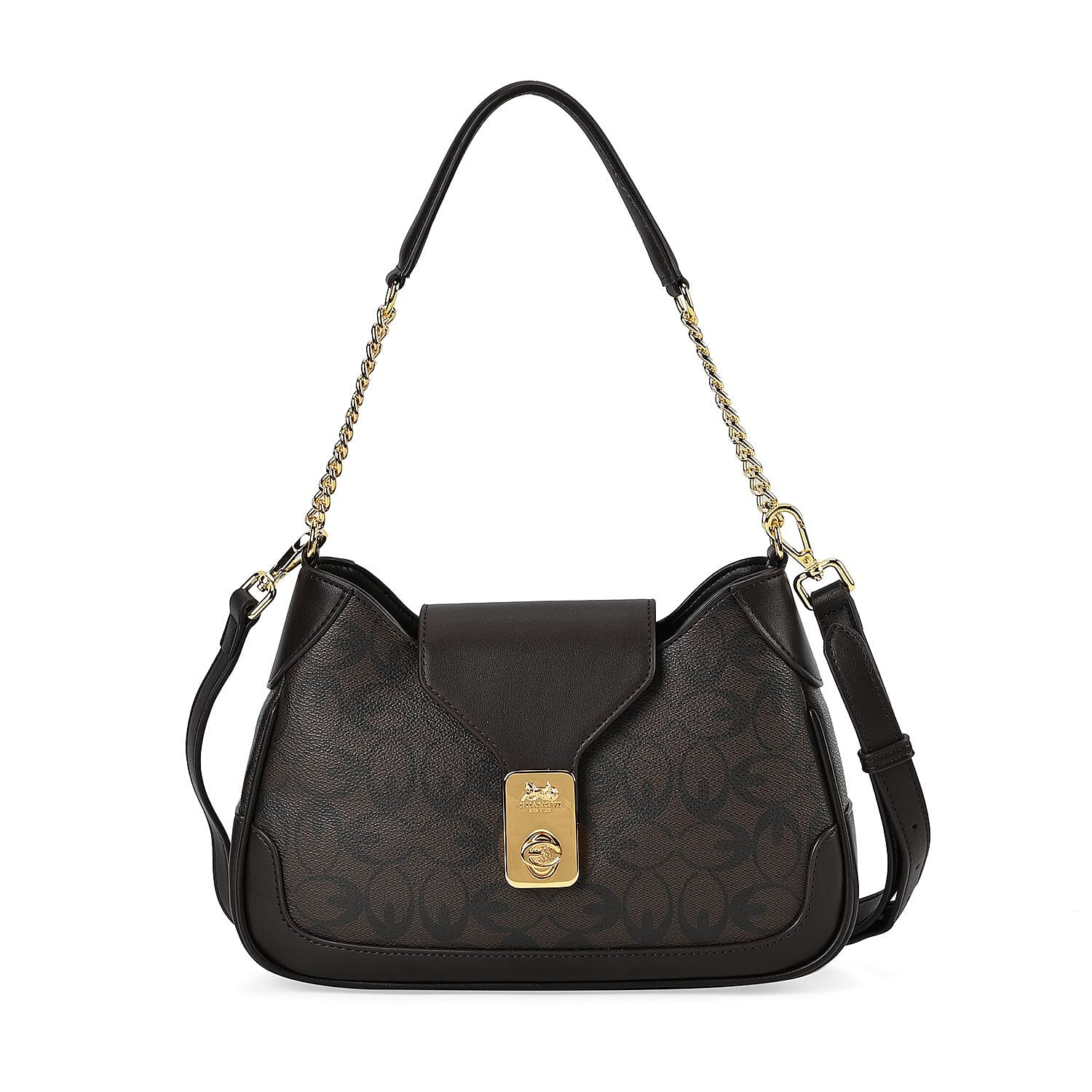 Guanchi Crossbody Bag with Exterior Zipped Pocket - Dark Coffee