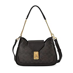 Guanchi Crossbody Bag with Exterior Zipped Pocket - Dark Coffee