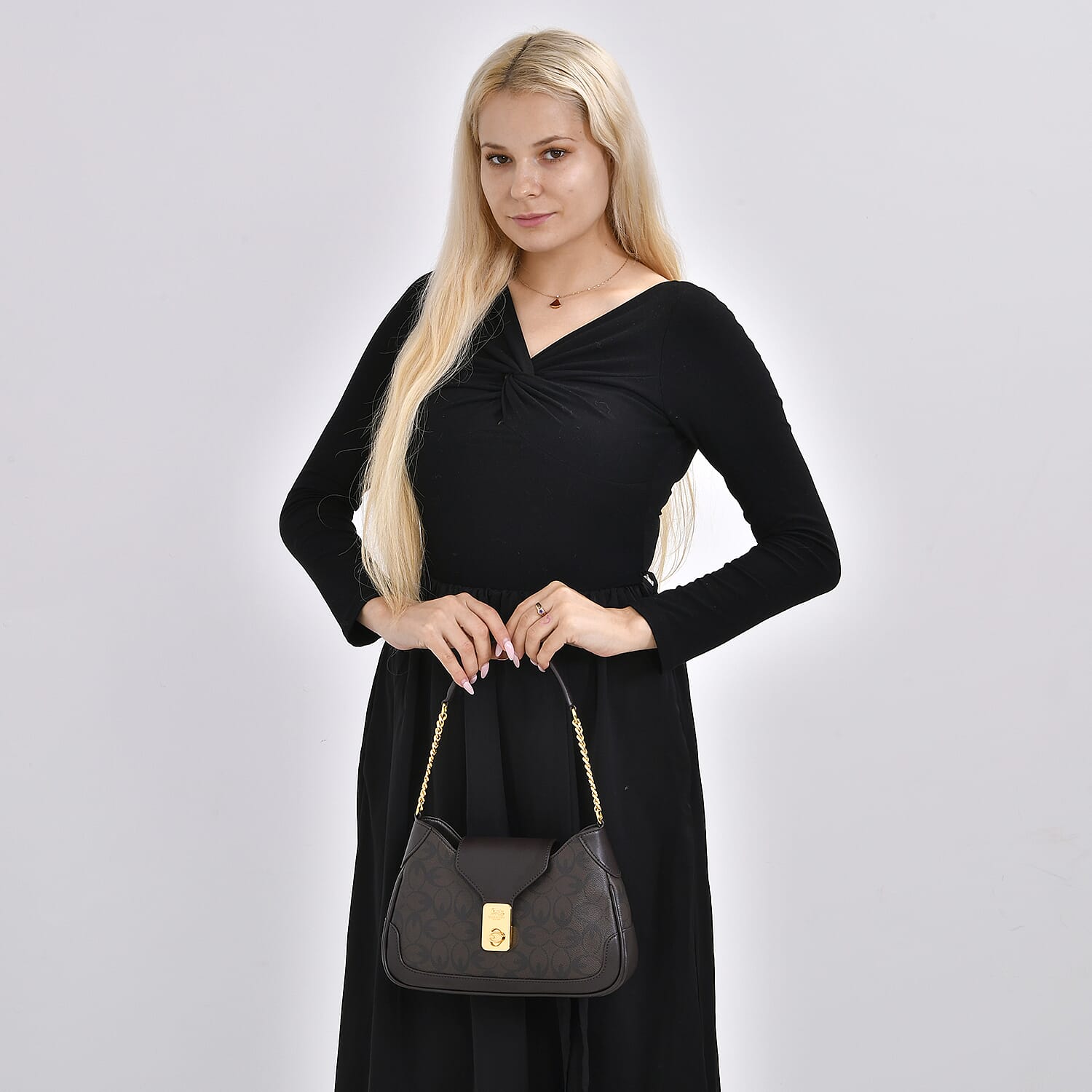 Guanchi Crossbody Bag with Exterior Zipped Pocket - Dark Coffee