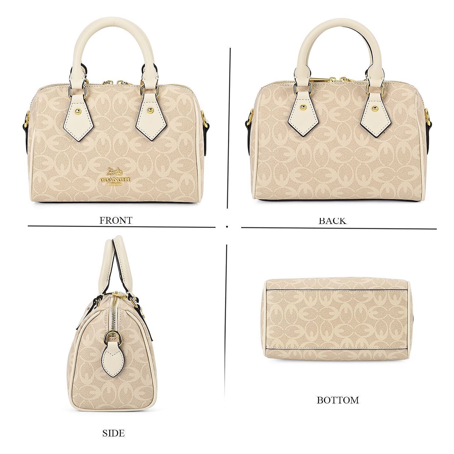 Guanchi Crossbody Bag with Exterior Zipped Pocket & Handle Drop - Off-White