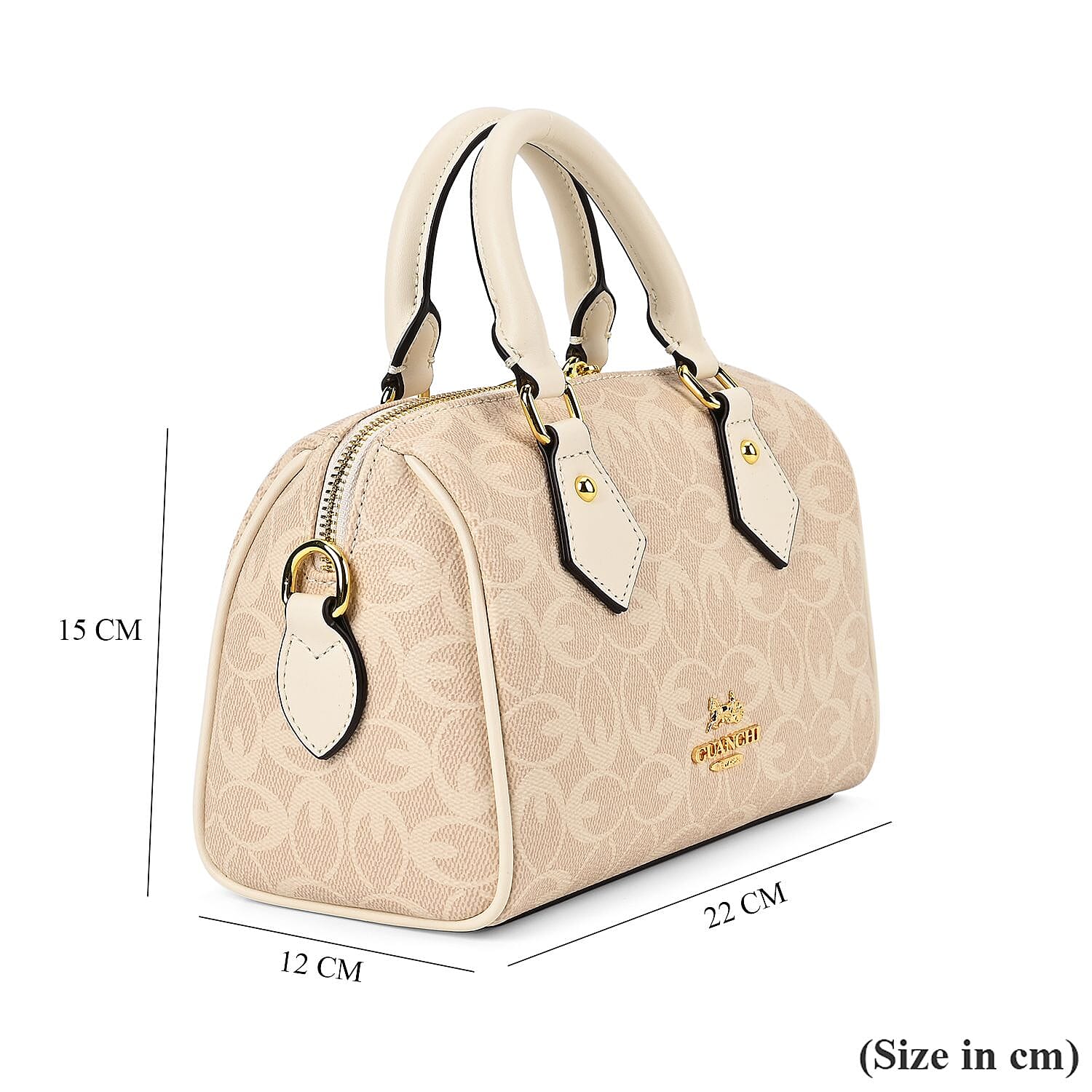 Guanchi Crossbody Bag with Exterior Zipped Pocket & Handle Drop - Off-White