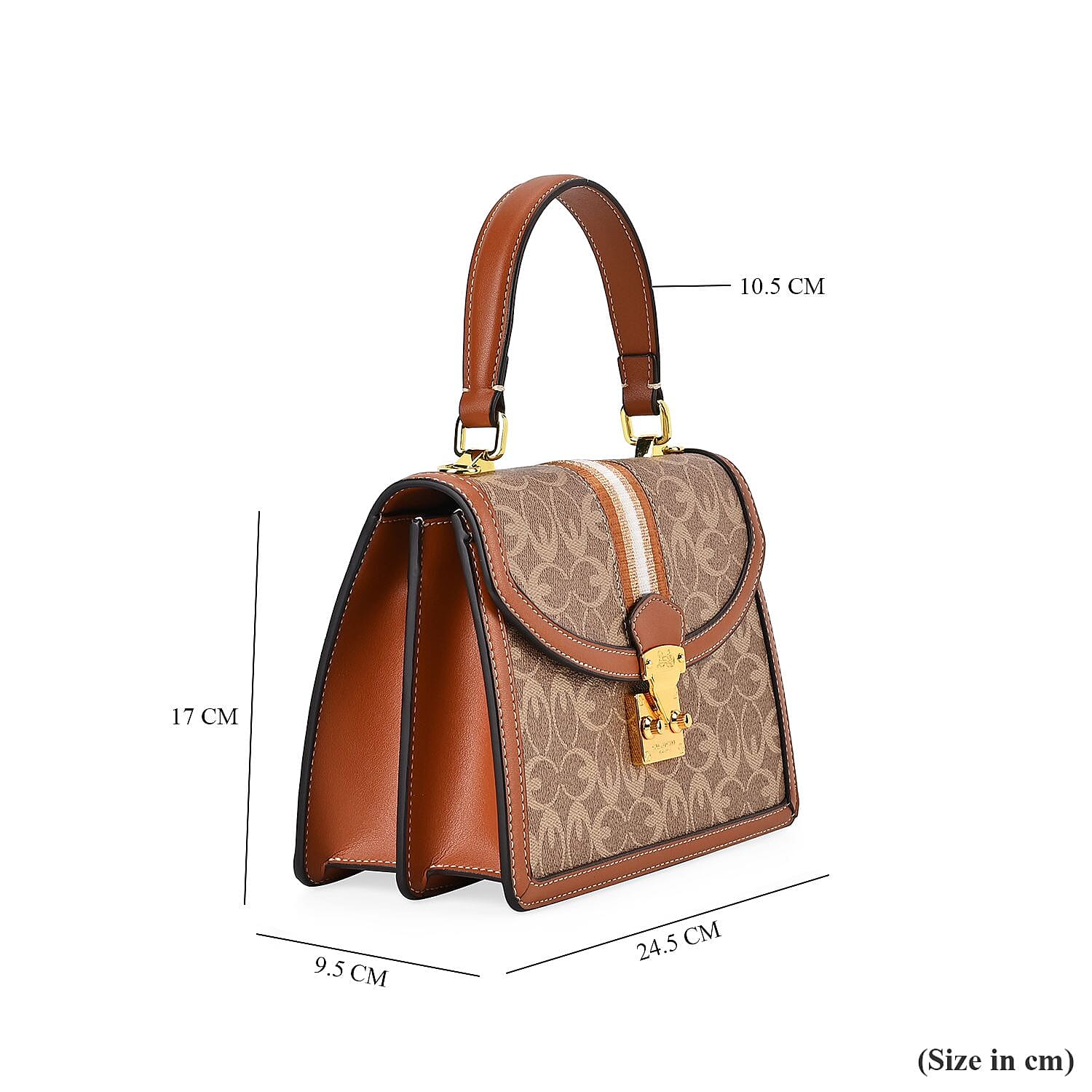 Guanchi Crossbody Bag with Exterior Zipped Pocket & Handle Drop - Brown