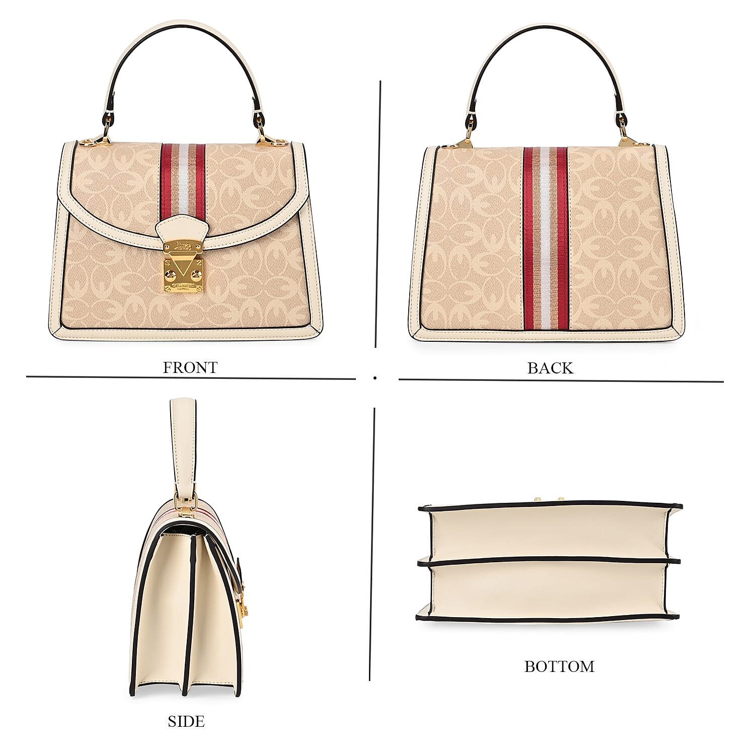 Guanchi Crossbody Bag with Handle Drop & Shoulder Strap - Off White