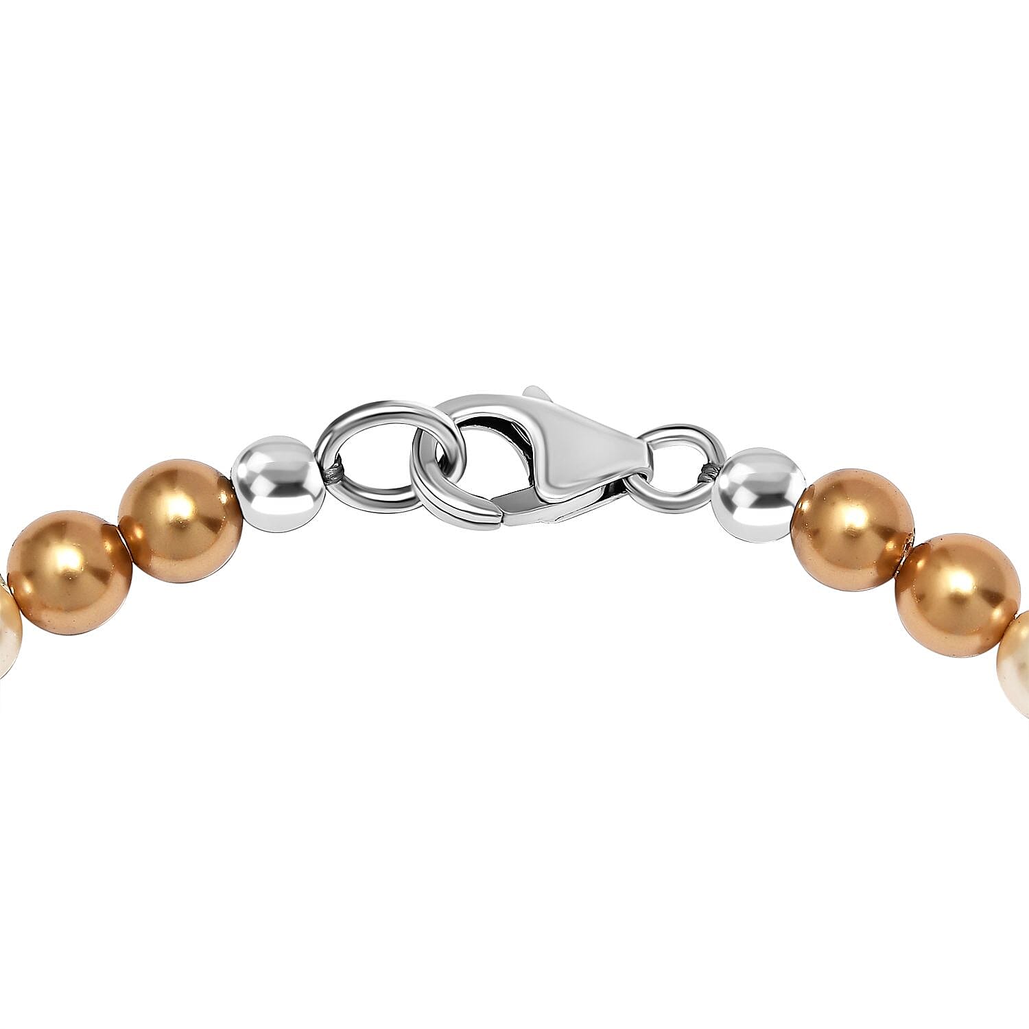 Creamrose Austrian Crystal& Multi Gemstone Bracelet (Size - 7.5) in Platinum Overlay Sterling Silver