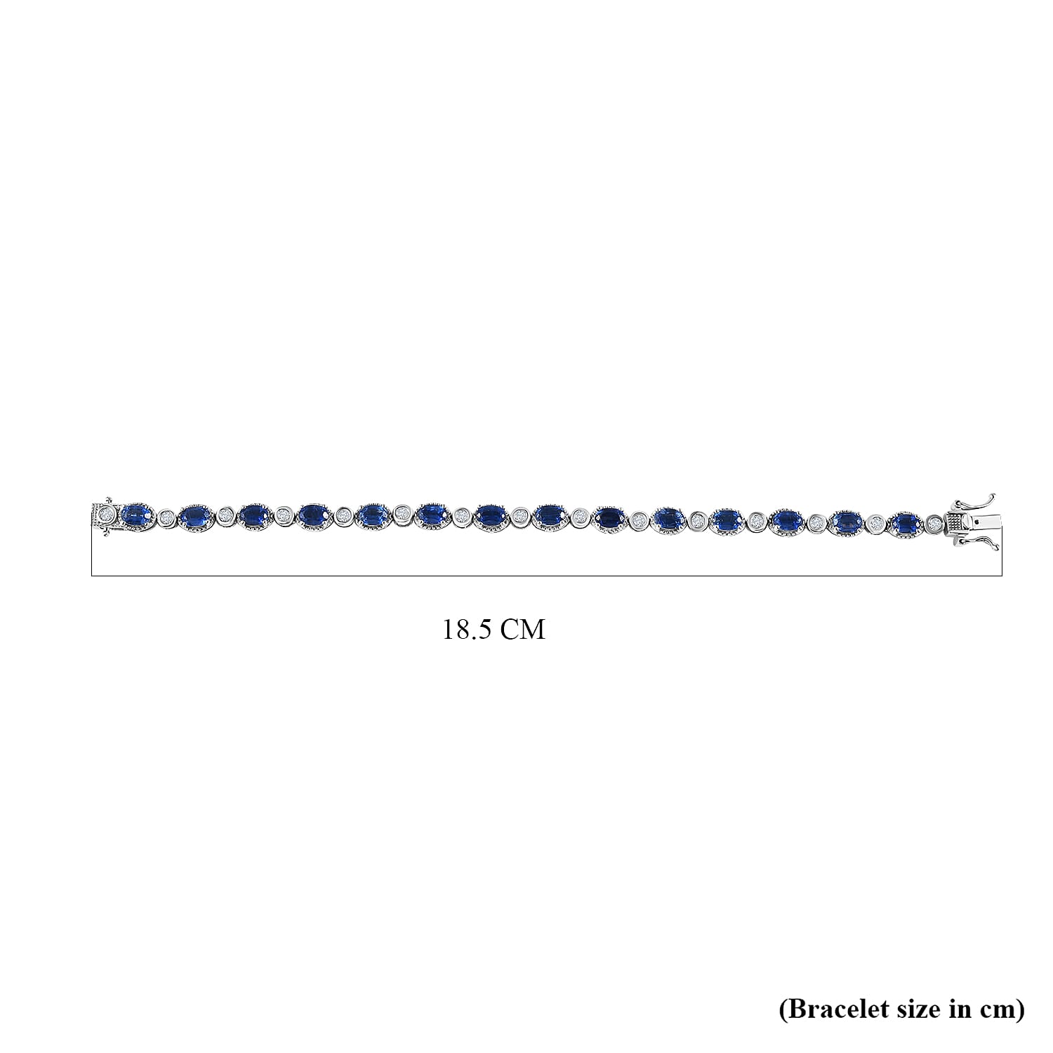 Natural Premium Kashmir Kyanite & Zircon Bracelet (Size - 7) in Platinum Overlay Sterling Silver 10.45 Ct,