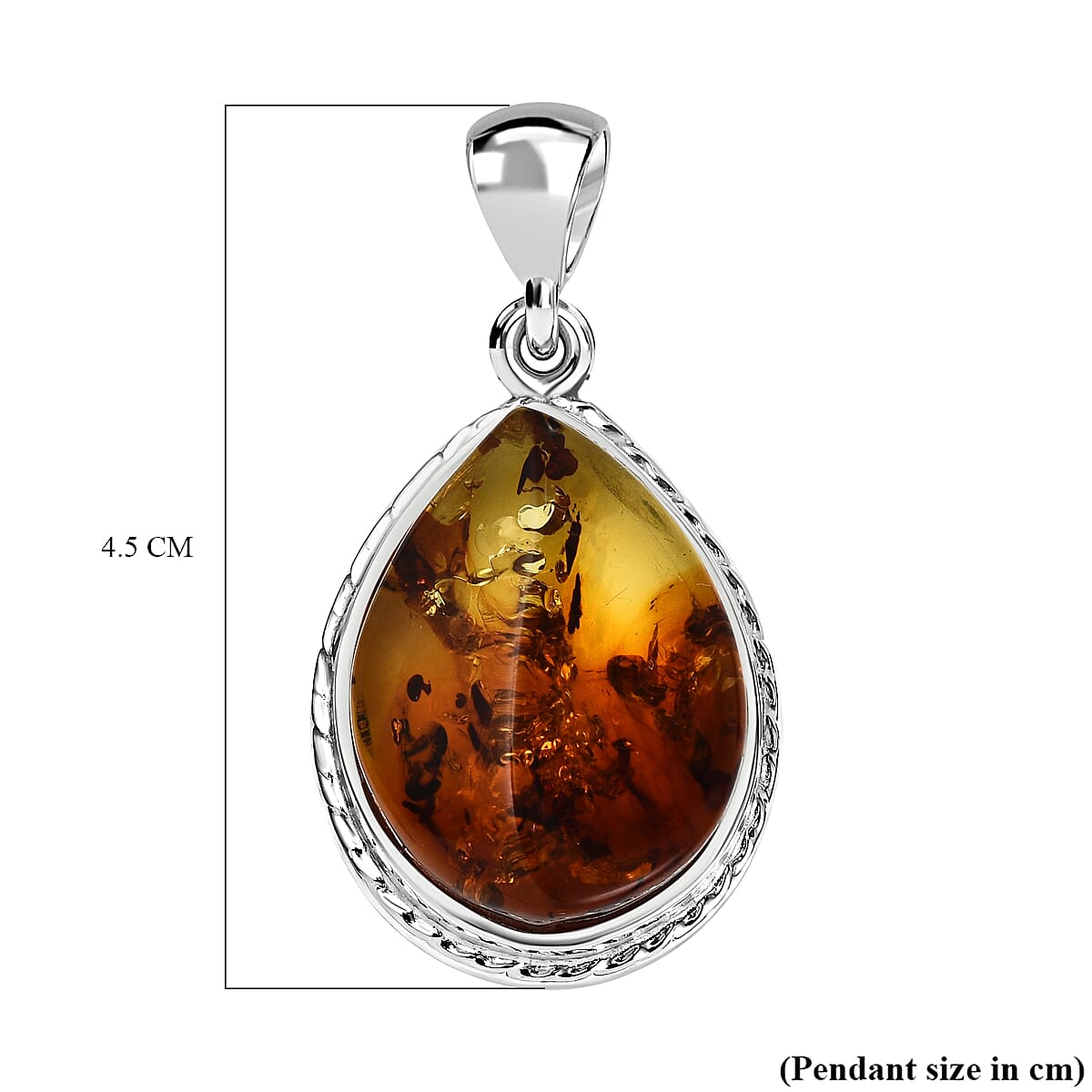 Tucson Special - Bi Colour Baltic Amber Solitaire Pendant in Sterling Silver