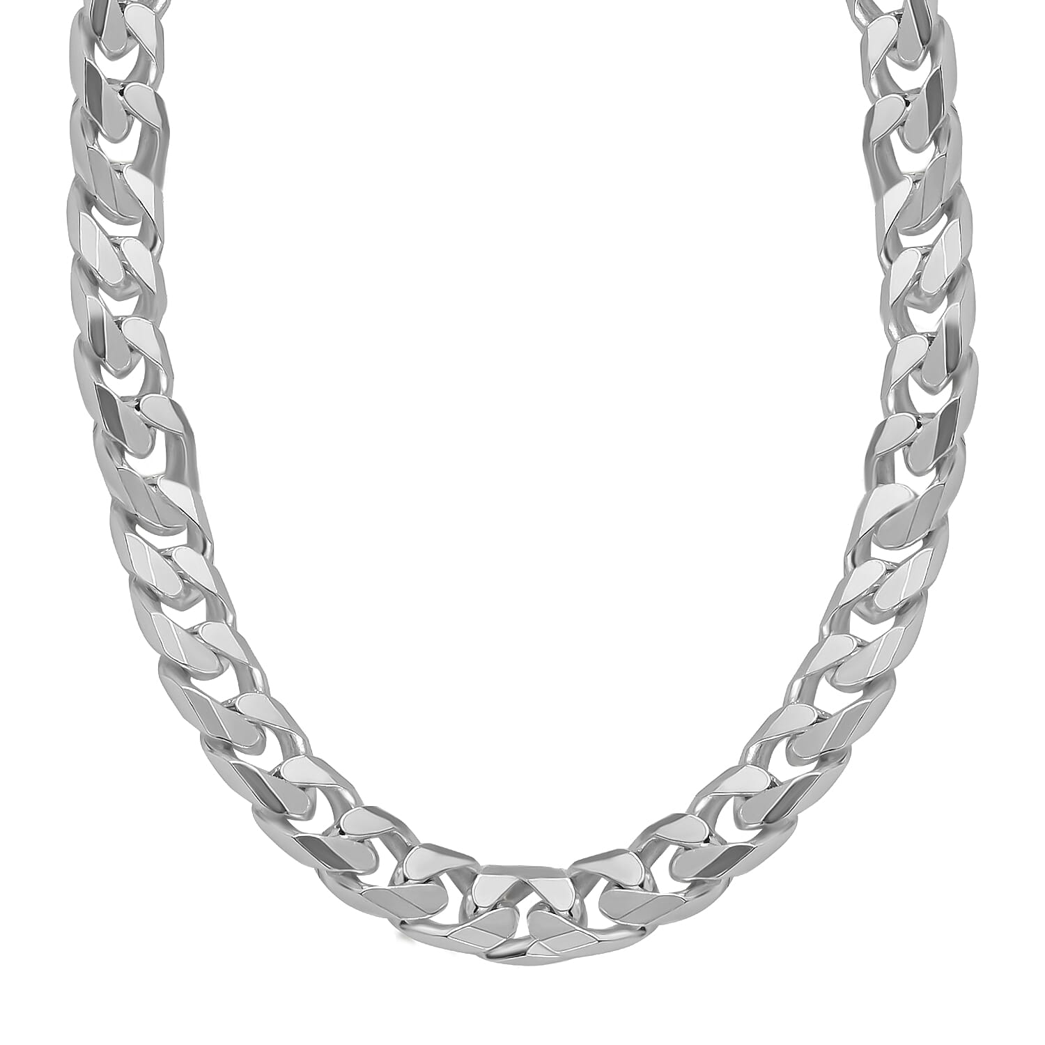 Hatton Garden Close Out Deal - Sterling Silver Curb Necklace (Size - 24),  Silver Wt. 30.00 Gms