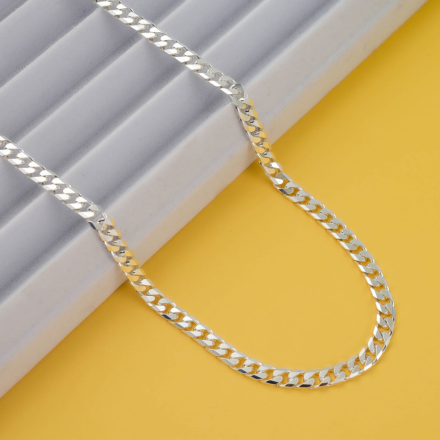 Hatton Garden Close Out Deal - Sterling Silver Curb Necklace (Size - 24),  Silver Wt. 30.00 Gms