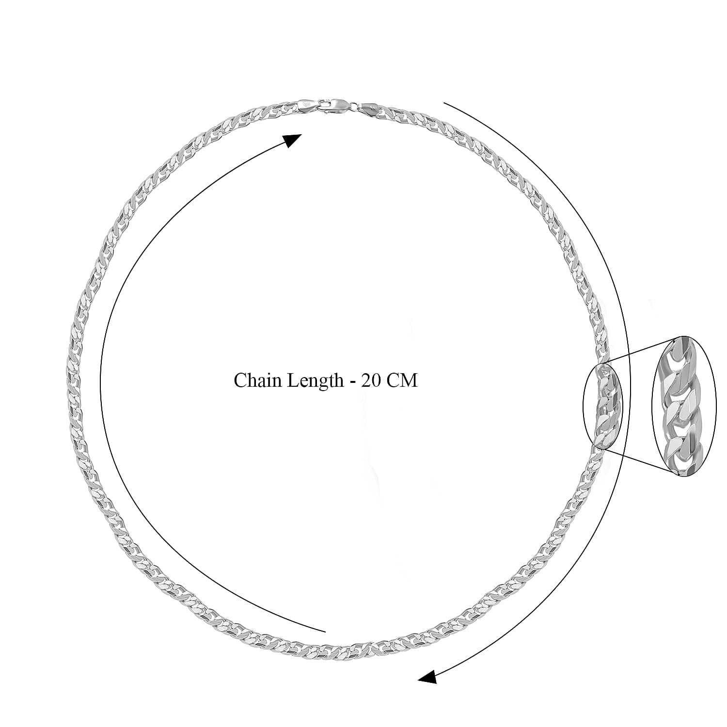 Hatton Garden Close Out Deal - Sterling Silver Curb Necklace (Size - 24),  Silver Wt. 30.00 Gms