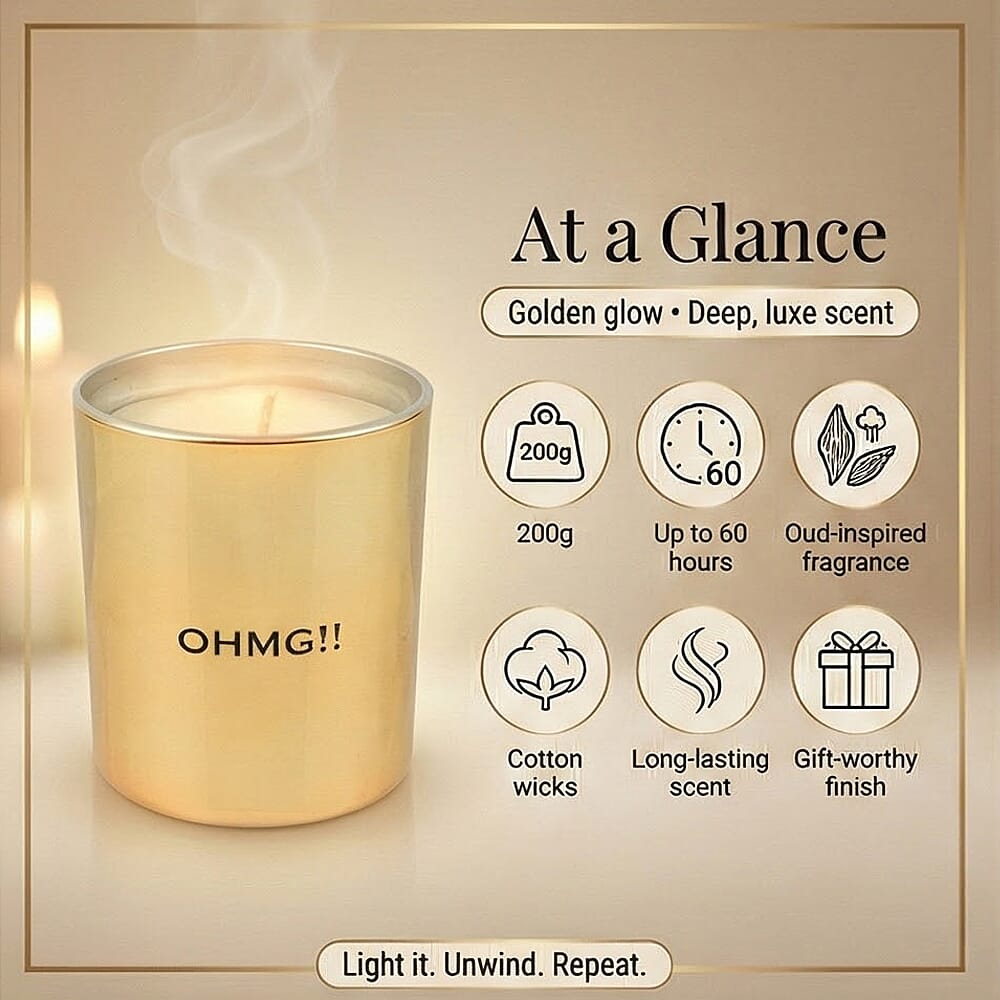 Laurelle OHMG!! 2 Oud Candle 200G (60 hours Burn Time)