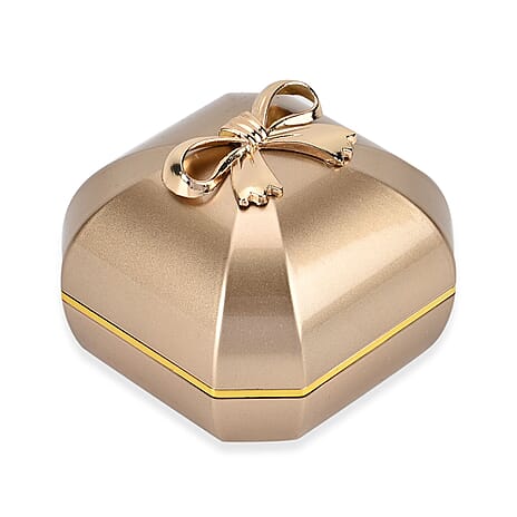 Luxurious Polished LED Lighted Solid Ring Box With Anti-Tarnish Protection (Size - 7x7x6 cm) - Gold