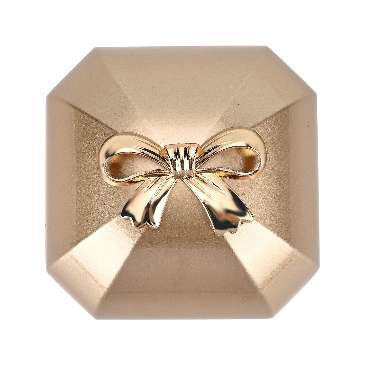 Luxurious Polished LED Lighted Solid Ring Box With Anti-Tarnish Protection (Size - 7x7x6 cm) - Gold