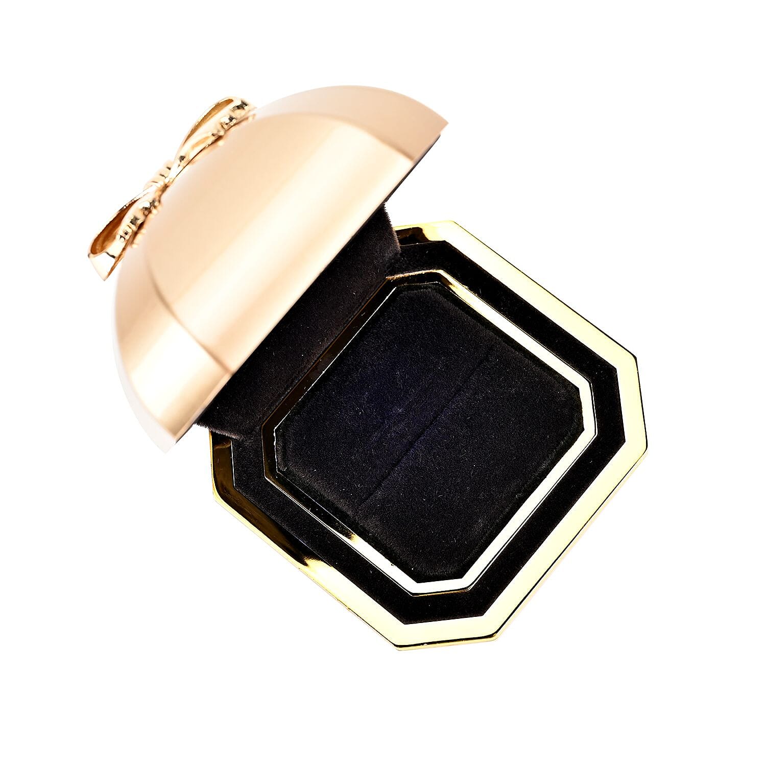 Luxurious Polished LED Lighted Solid Ring Box With Anti-Tarnish Protection (Size - 7x7x6 cm) - Gold