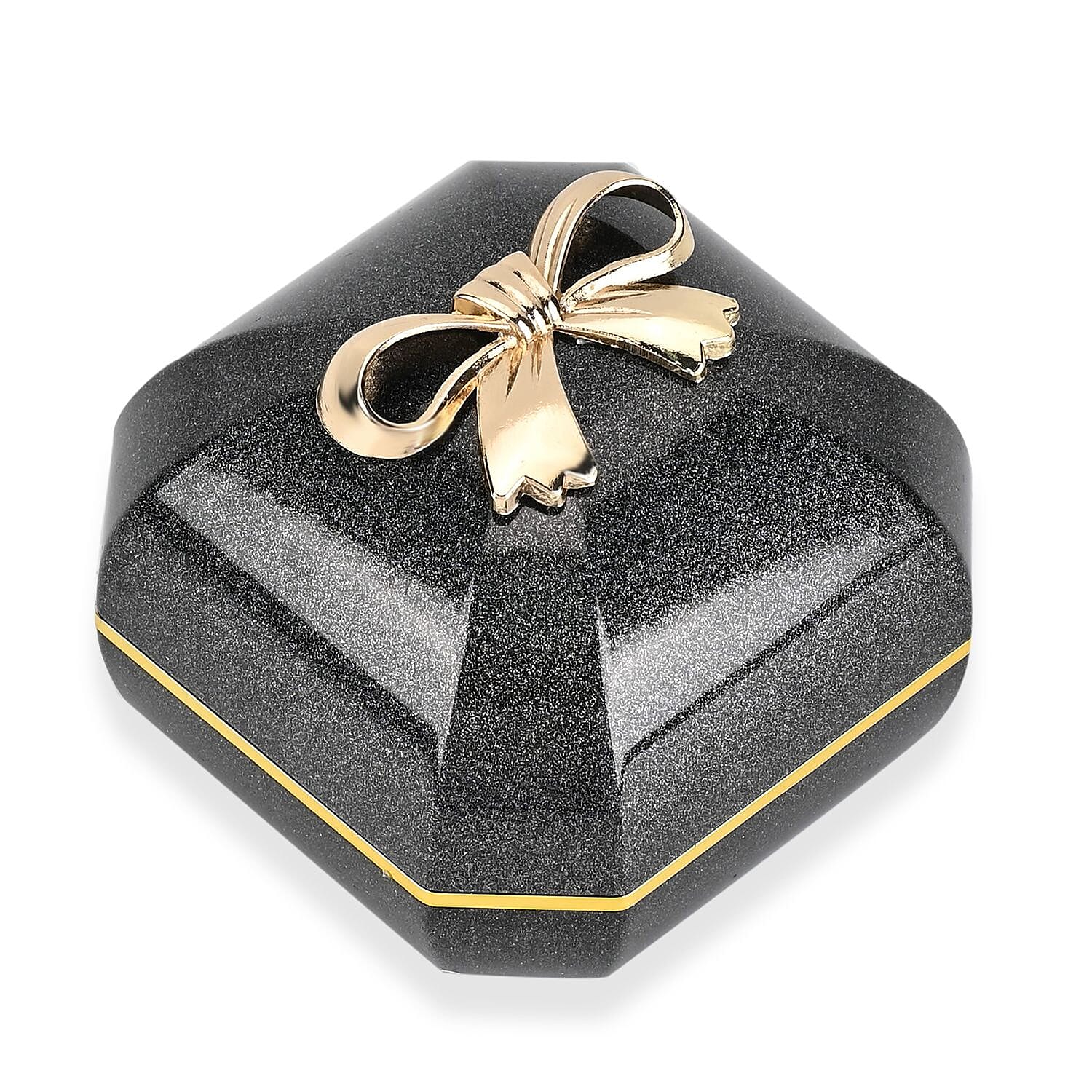 Luxurious Polished LED Lighted Solid Ring Box With Anti-Tarnish Protection (Size - 7x7x6 cm) - Black