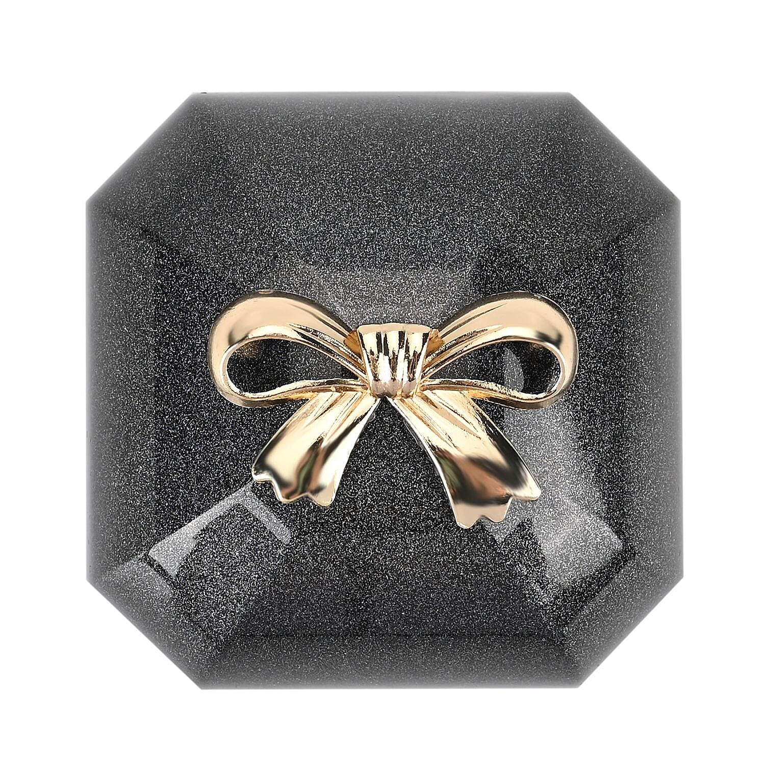 Luxurious Polished LED Lighted Solid Ring Box With Anti-Tarnish Protection (Size - 7x7x6 cm) - Black