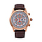 William Hunt Multifunction 5 ATM Water Resistant Watch with Brown Leather Strap
