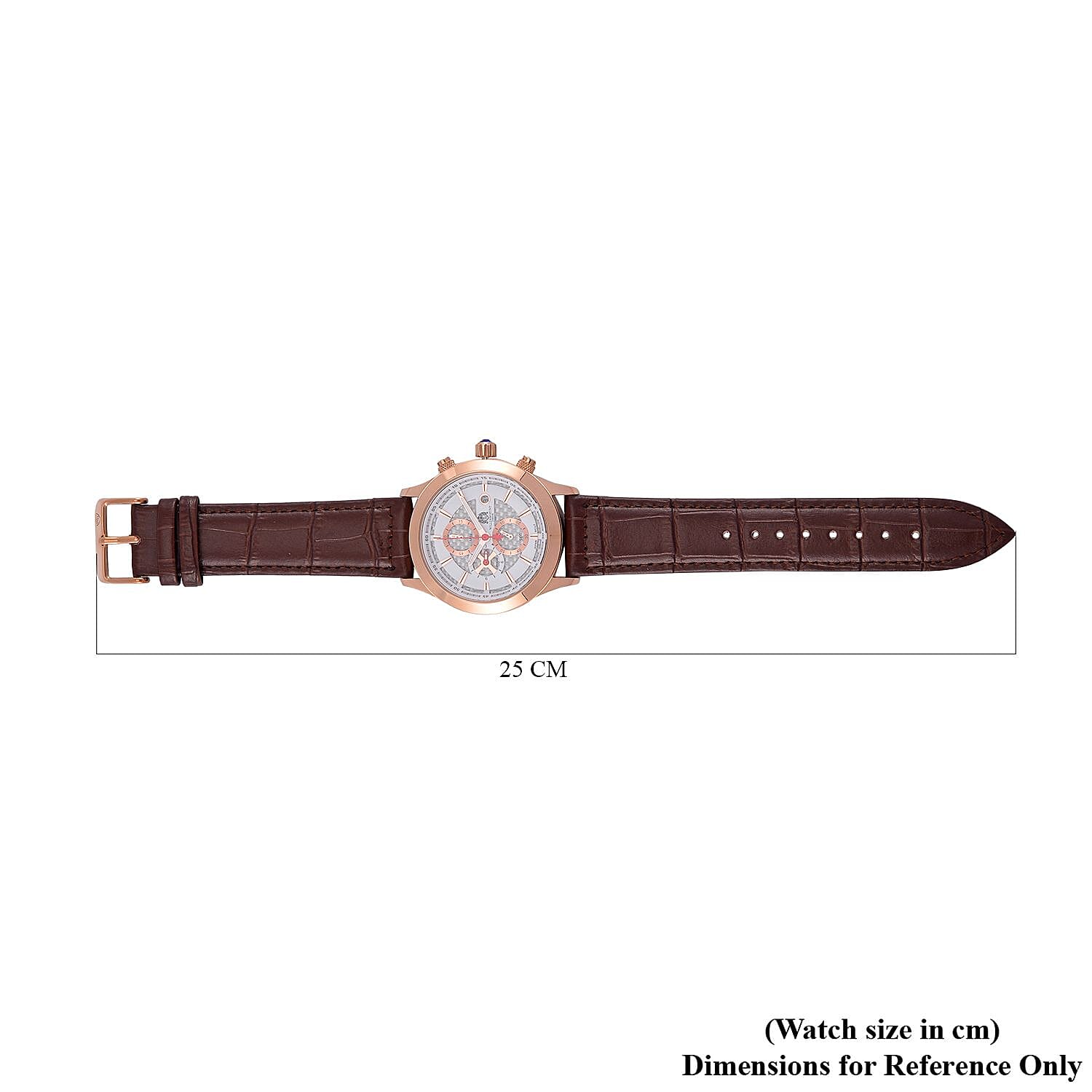 William Hunt Multifunction 5 ATM Water Resistant Watch with Brown Leather Strap