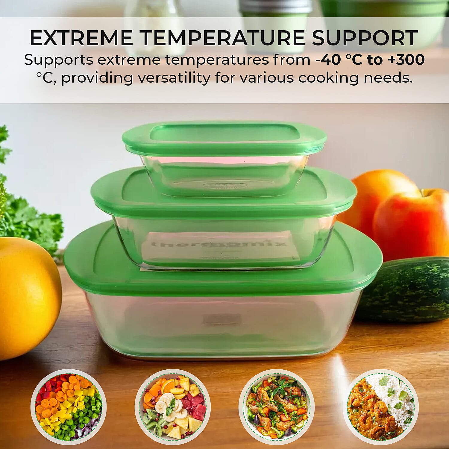 LIQUIDATION DEAL - Pyrex 3 Cook & Store Rectangular Dishes PLUS 3 Lids- Temp resistant from -40 to -300 Degrees