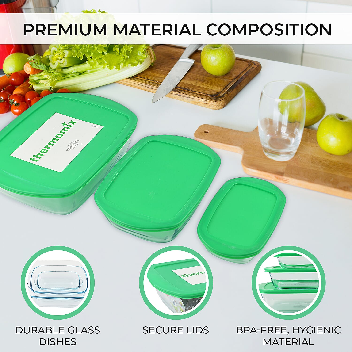 LIQUIDATION DEAL - Pyrex 3 Cook & Store Rectangular Dishes PLUS 3 Lids- Temp resistant from -40 to -300 Degrees