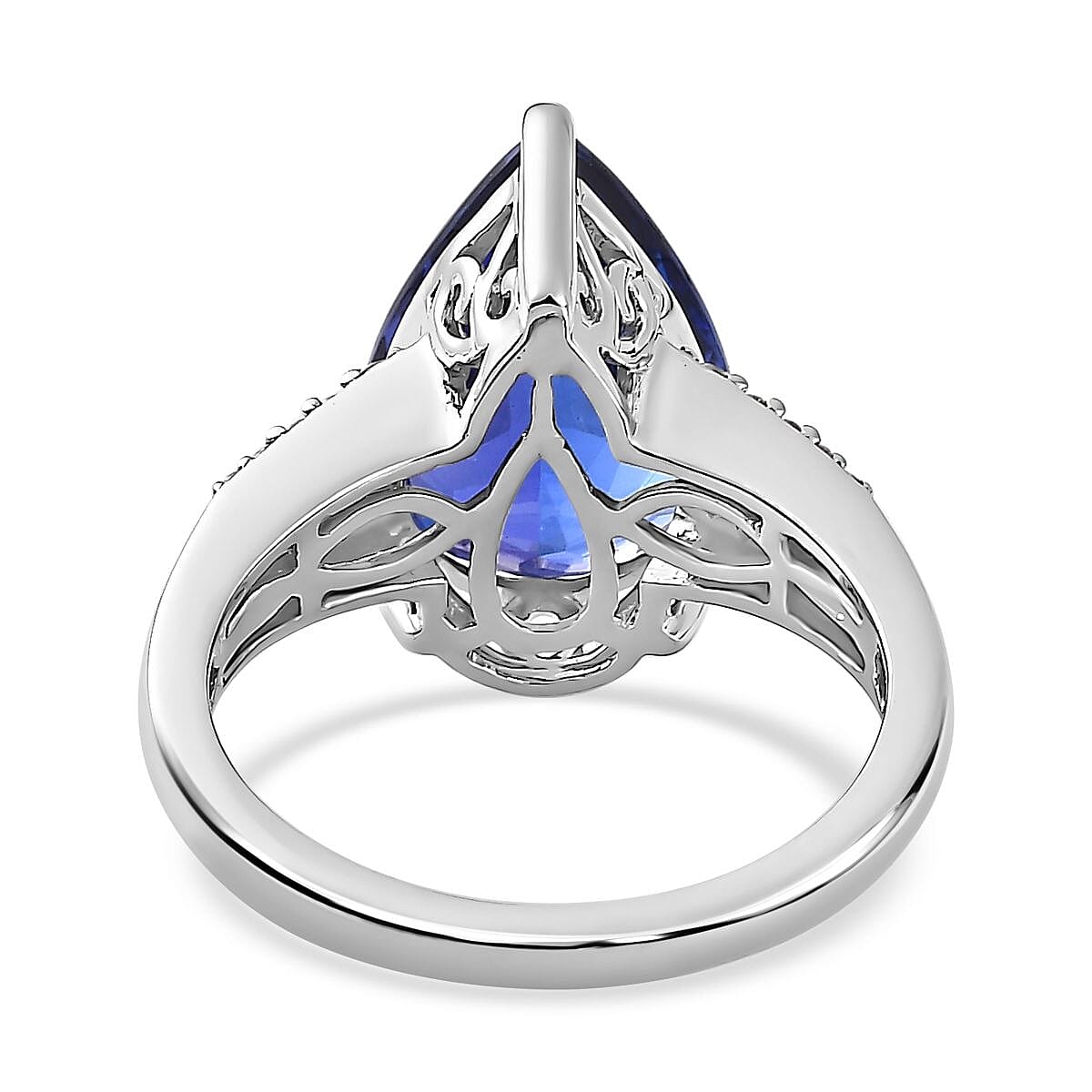 RHAPSODY 950 Platinum AAAA Pear Tanzanite & Diamond (VS-E-F)  Ring 7.50 Ct.