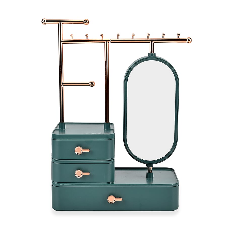 Patterned Jewellery Organiser (Size 25x15x37 cm) - Green