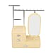 Tiered Tower Jewelry Holder with 360 Rotating Mirror & 3 Layer Drawer (Size 25x15x37 cm) - Beige