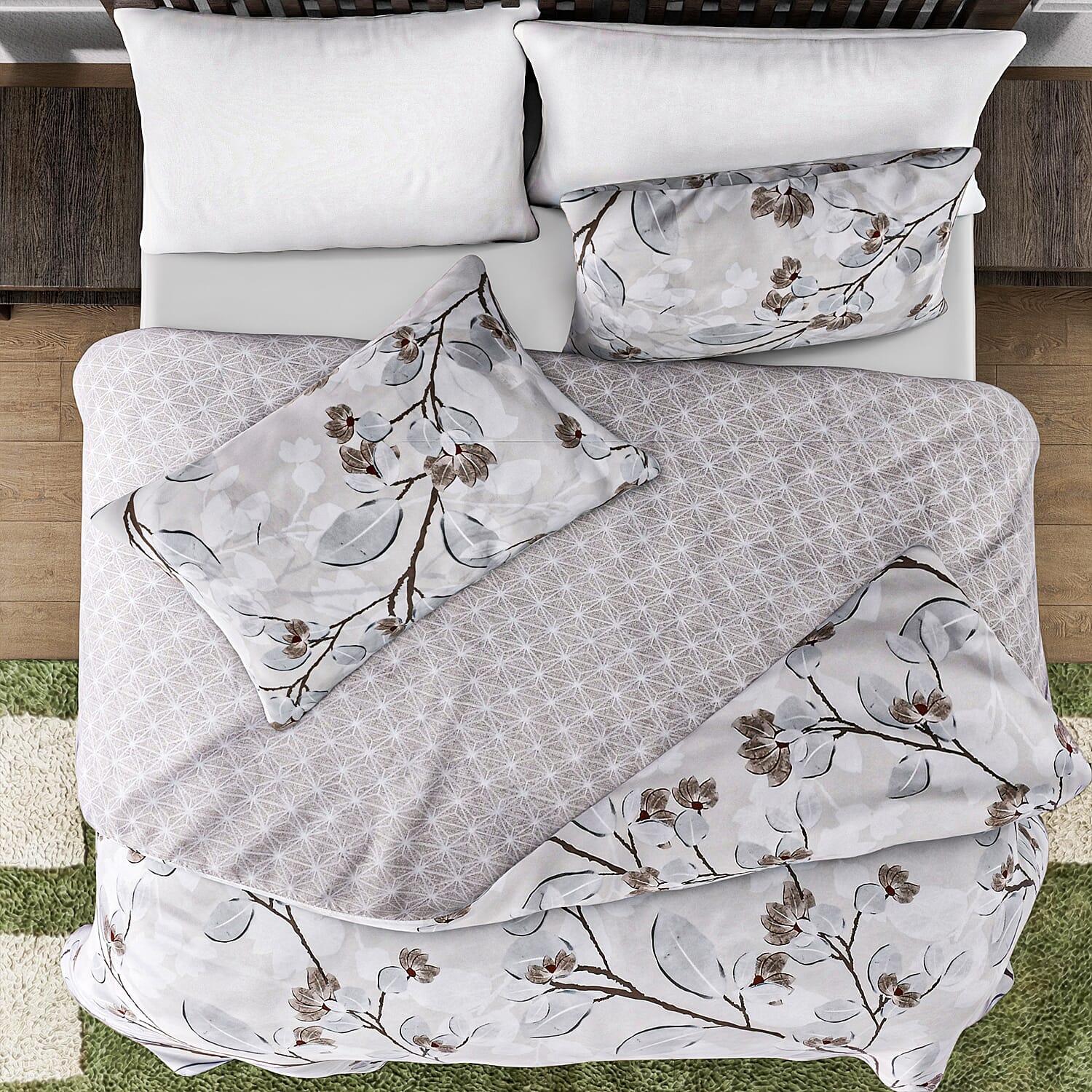 Set of 3 Digital Printed Duvet Cover and 2 Pillowcases