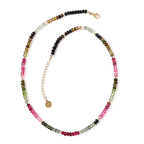 18K Yellow Gold  AAA   Multi-Tourmaline  Necklace (Size - 18) 78.10 ct,  Gold Wt. 2.88 Gms  78.100  Ct.