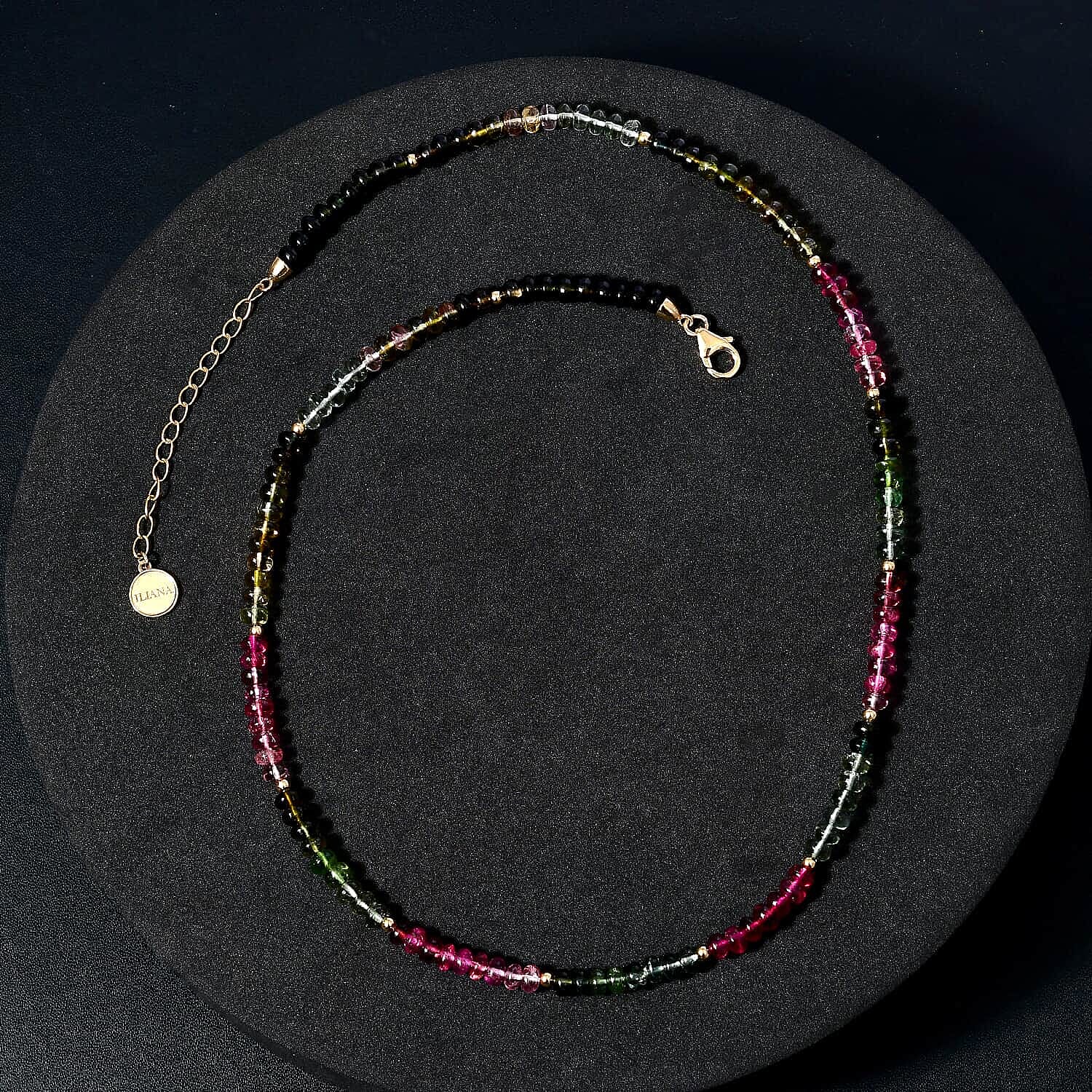 18K Yellow Gold  AAA   Multi-Tourmaline  Necklace (Size - 18) 78.10 ct,  Gold Wt. 2.88 Gms  78.100  Ct.