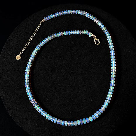 14K Yellow Gold  AAA   Ethiopian Opal  Necklace (Size - 18) 68.00 ct,  Gold Wt. 2.26 Gms  69.170  Ct.