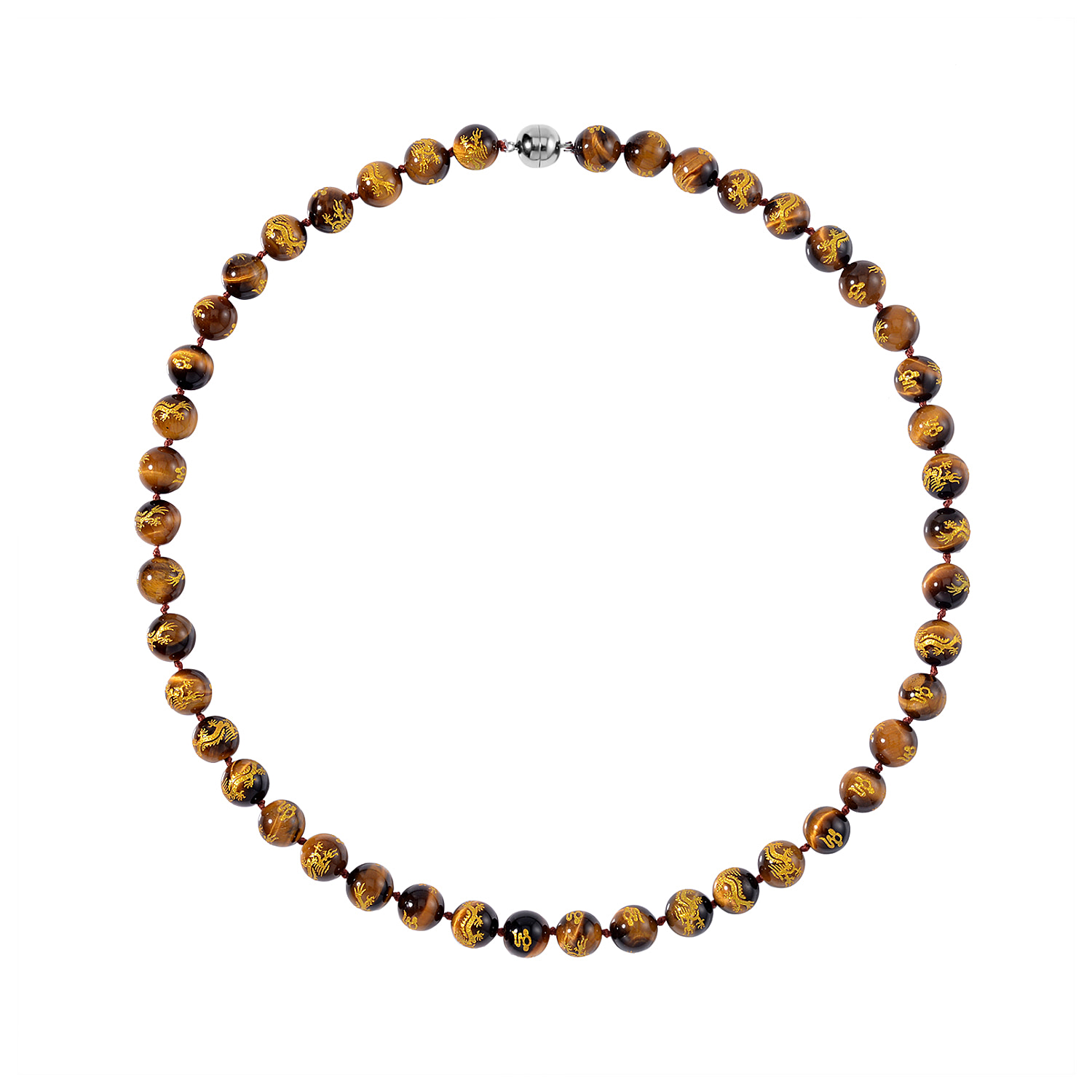 Collectors Edition- Yellow Tigers Eye Necklace (Size - 20) in Rhodium Overlay Sterling Silver 335.00 Ct.