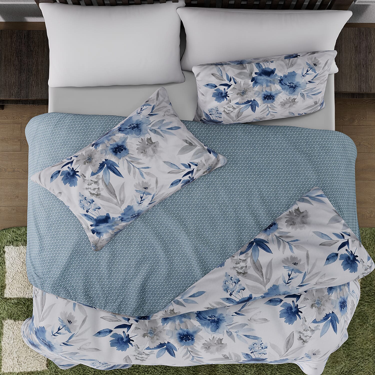 Set of 3 Digital Printed Duvet Cover and 2 Pillowcases