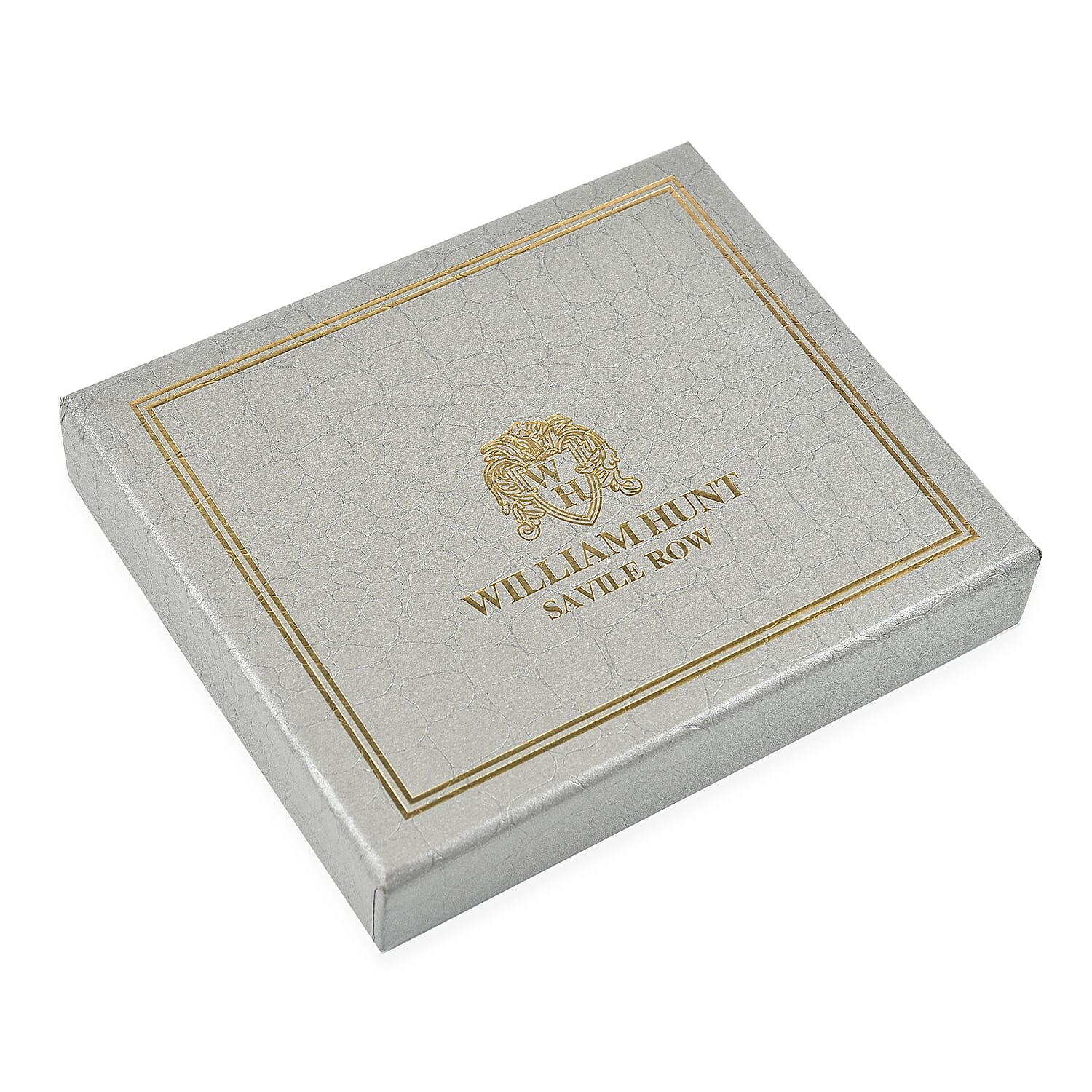 William Hunt Genuine Leather Double Fold Mens Wallet - Black