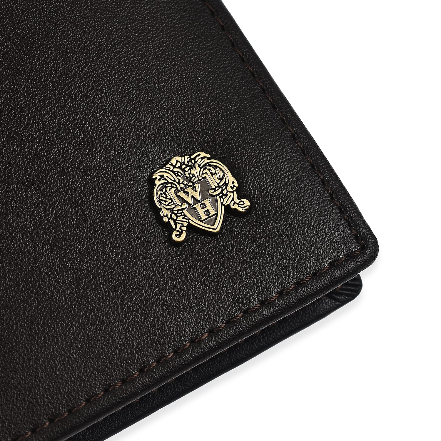 William Hunt Genuine Leather Double Fold Mens Wallet - Dark Brown