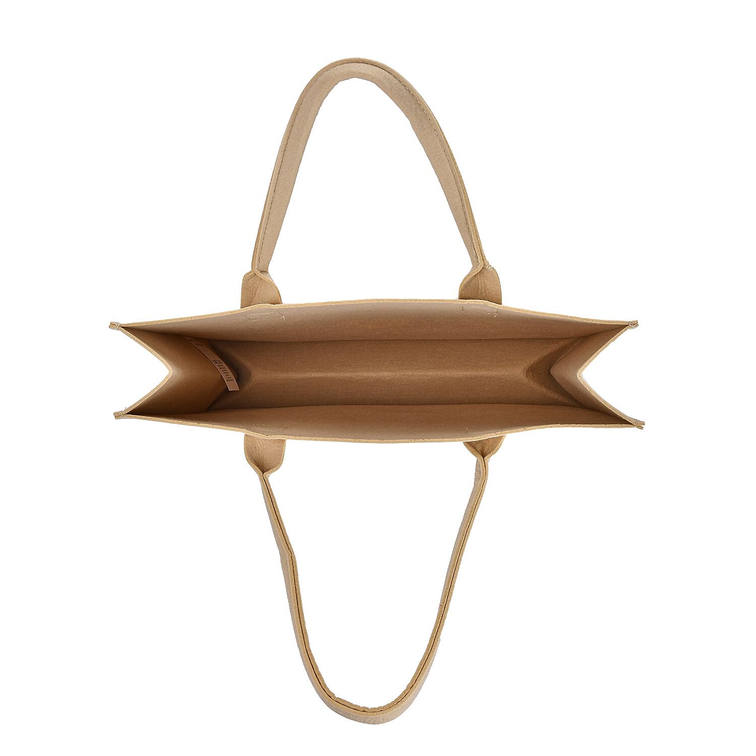 Set of 2 Felt Gift Printed (Bear, Smilebella, Happy Shopping) Tote Bag - Beige