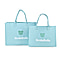 Set of 2 Felt Gift Printed (Bear, Smilebella, Happy Shopping) Tote Bag - Blue