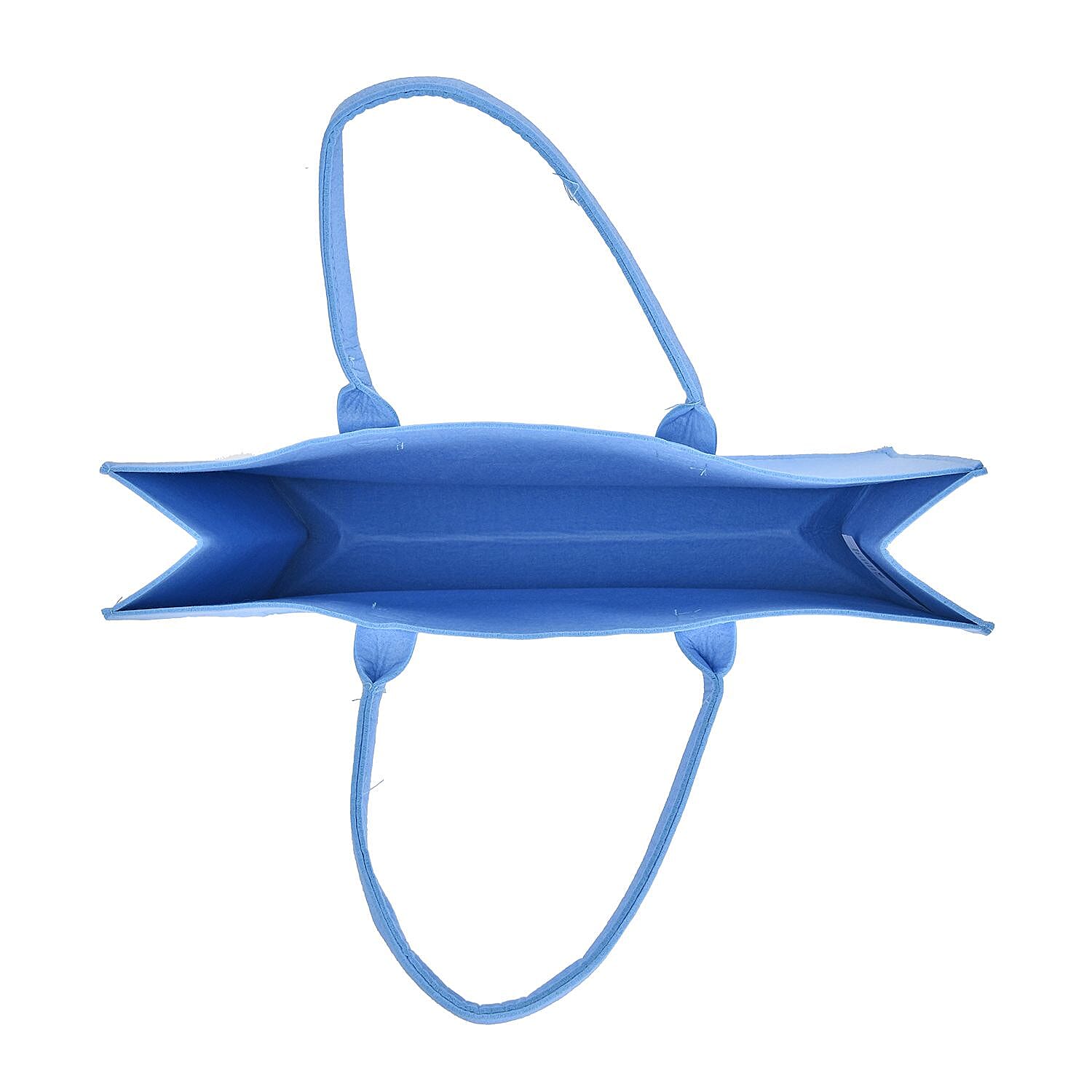 Set of 2 Felt Gift Printed (Bear, Smilebella, Happy Shopping) Tote Bag - Blue