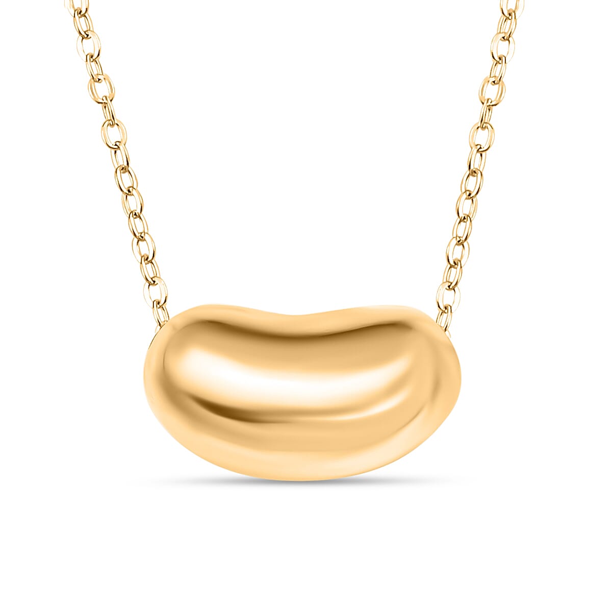Maestro Collection - 9K Yellow Gold Bean Necklace (Size - 20)