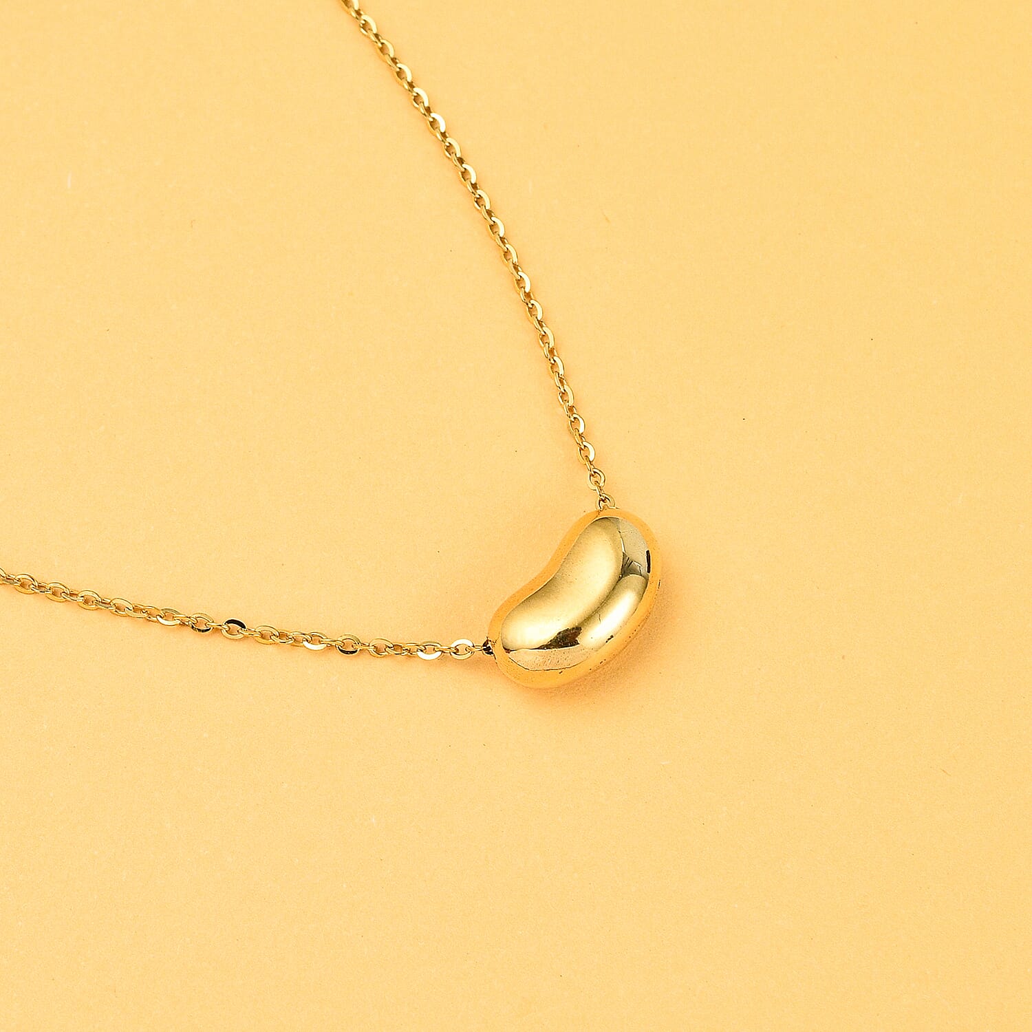 Maestro Collection - 9K Yellow Gold Bean Necklace (Size - 20)