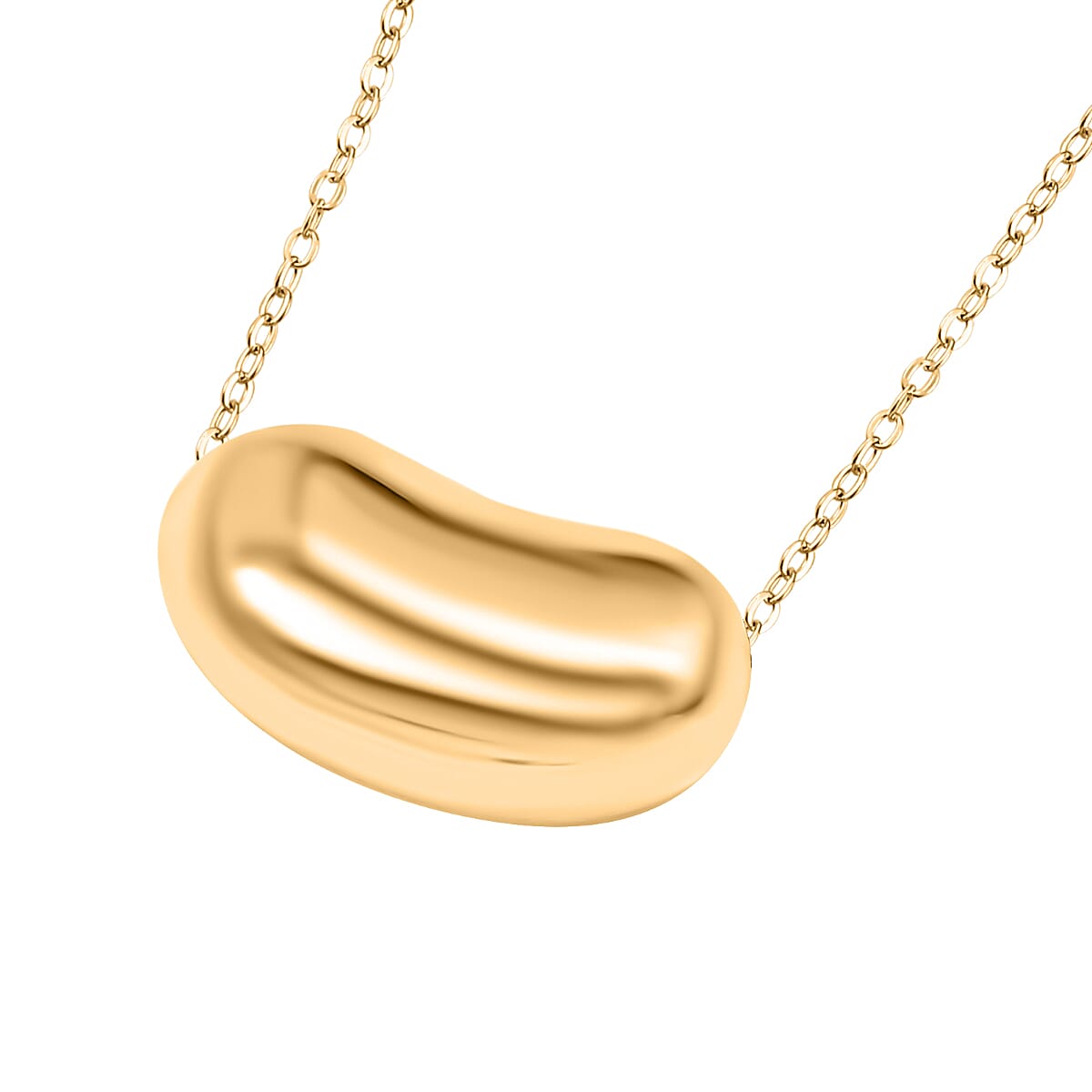 Maestro Collection - 9K Yellow Gold Bean Necklace (Size - 20)
