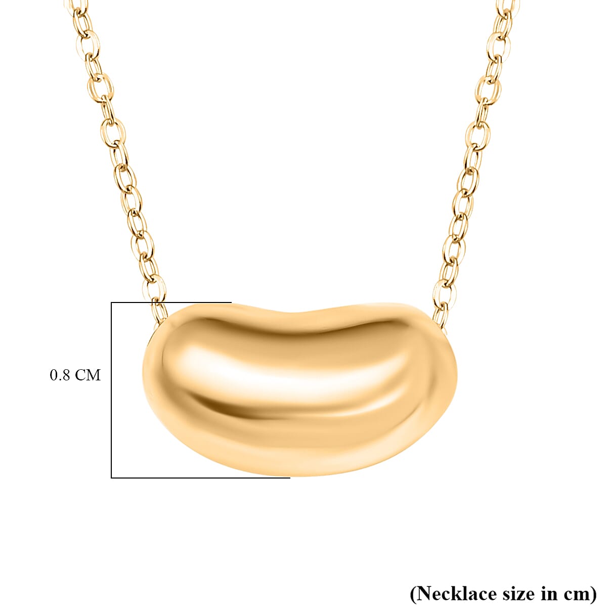 Maestro Collection - 9K Yellow Gold Bean Necklace (Size - 20)