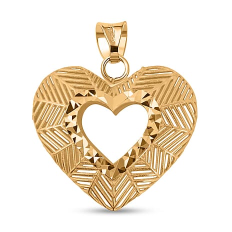 9K Yellow Gold Intrecci Heart Pendant