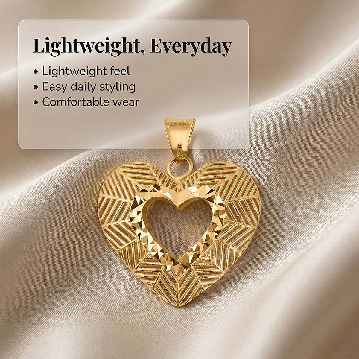 9K Yellow Gold Intrecci Heart Pendant