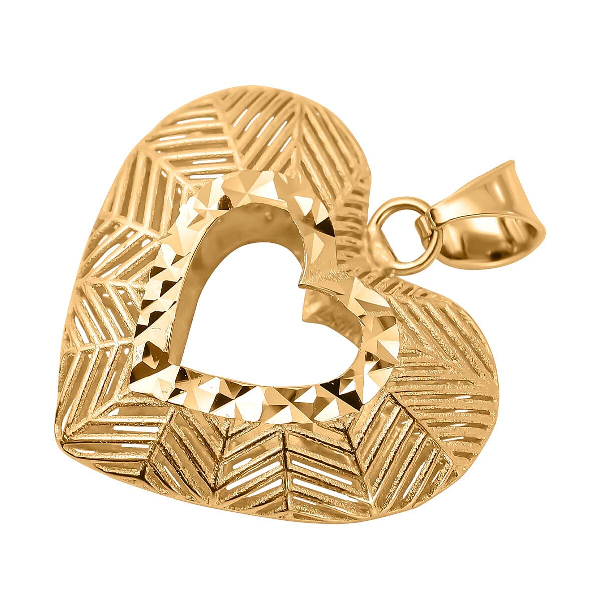 9K Yellow Gold Intrecci Heart Pendant